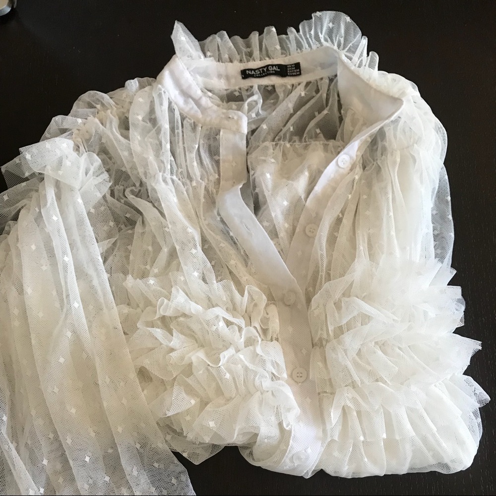 White transparent nasty gal blouse